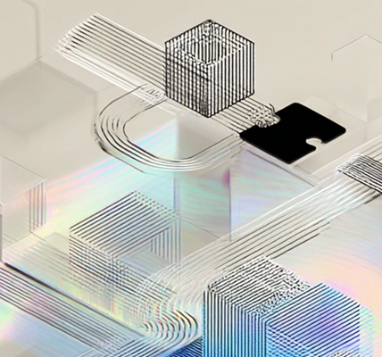 DORA platform metadata tracking visualization - Abstract architectural view of data lineage and transformation flows.
